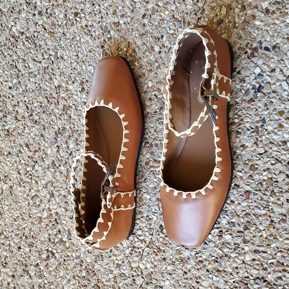 Free People Crochet Mystic Mary Jane Flat in tan leather, Size 7.5, NWOT - Picture 9 of 10